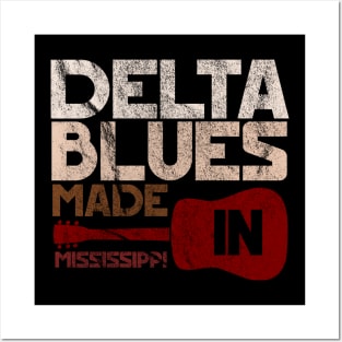 Mississippi delta blues vintage music festival distressed Posters and Art